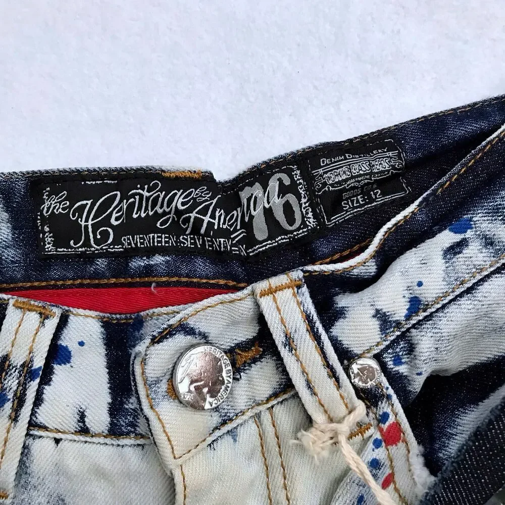 Heritage America NWT Light Wash Distressed Crop Jeans Women 6 *See Description*